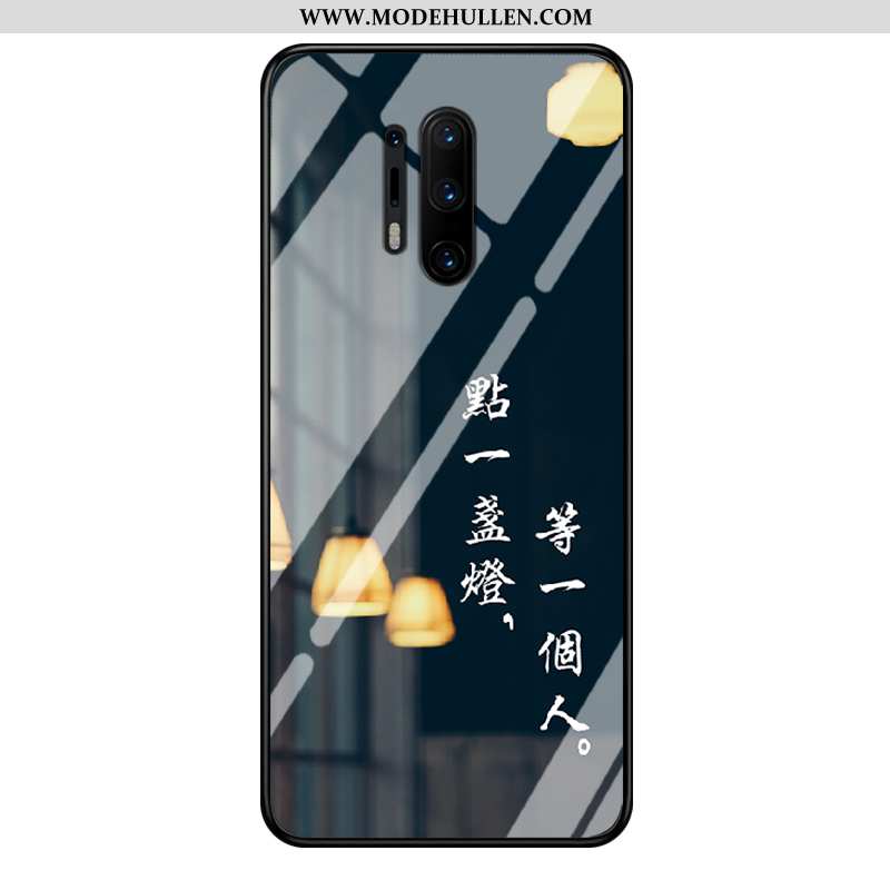 Hülle Oneplus 8 Pro Trend Schutz Case Nubuck Einfassung Schwarz Mode