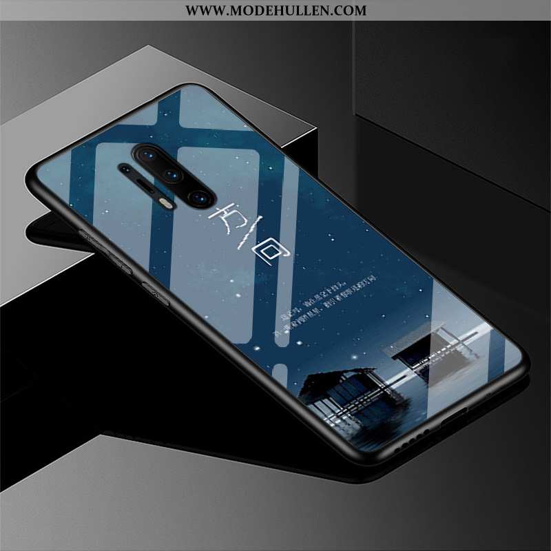 Hülle Oneplus 8 Pro Trend Schutz Case Nubuck Einfassung Schwarz Mode