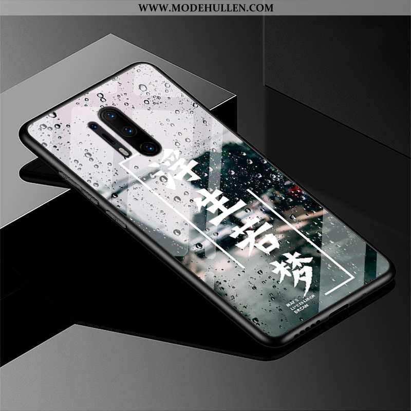 Hülle Oneplus 8 Pro Trend Schutz Case Nubuck Einfassung Schwarz Mode