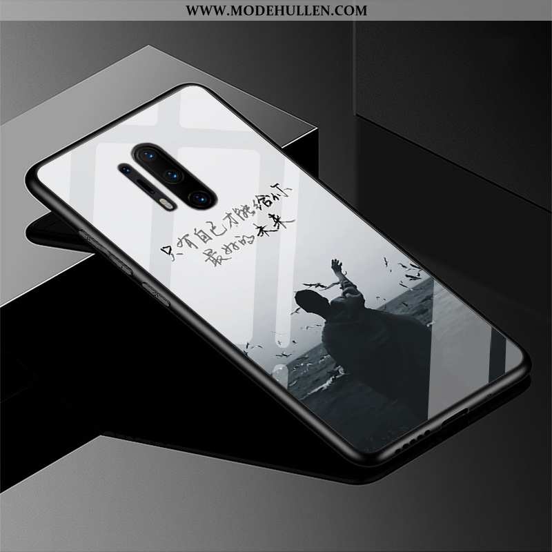 Hülle Oneplus 8 Pro Trend Schutz Case Nubuck Einfassung Schwarz Mode