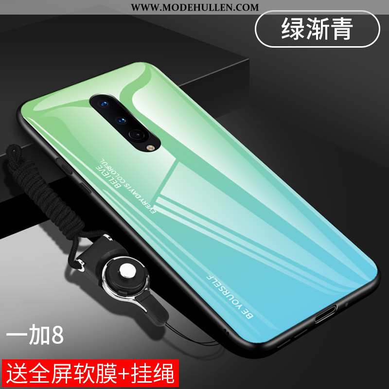 Hülle Oneplus 8 Super Weiche Dünne Handy Case Glas Alles Inklusive Grün