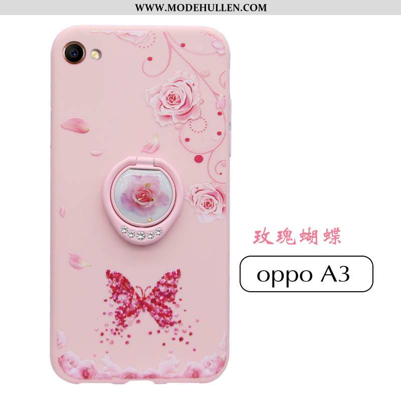 Hülle Oppo A3 Kreativ Trend Einfassung Anti-sturz Rosa Silikon