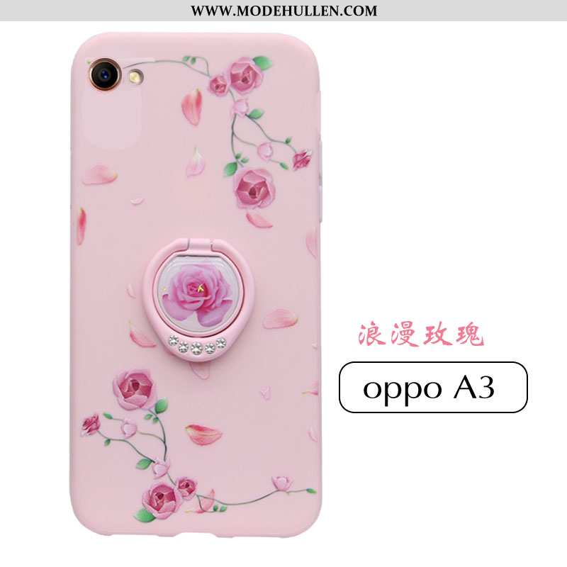 Hülle Oppo A3 Kreativ Trend Einfassung Anti-sturz Rosa Silikon