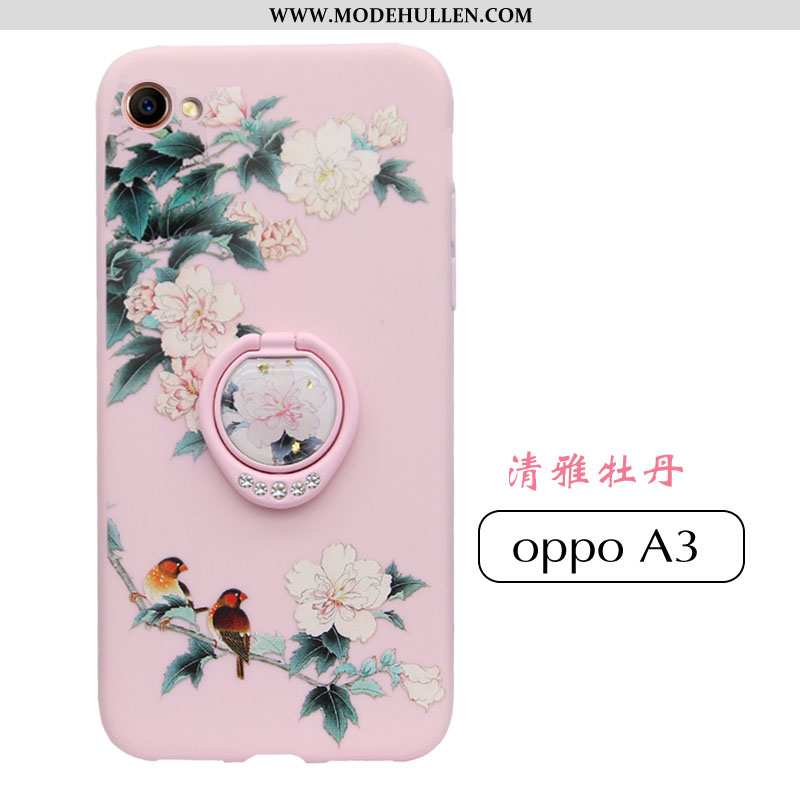 Hülle Oppo A3 Kreativ Trend Einfassung Anti-sturz Rosa Silikon