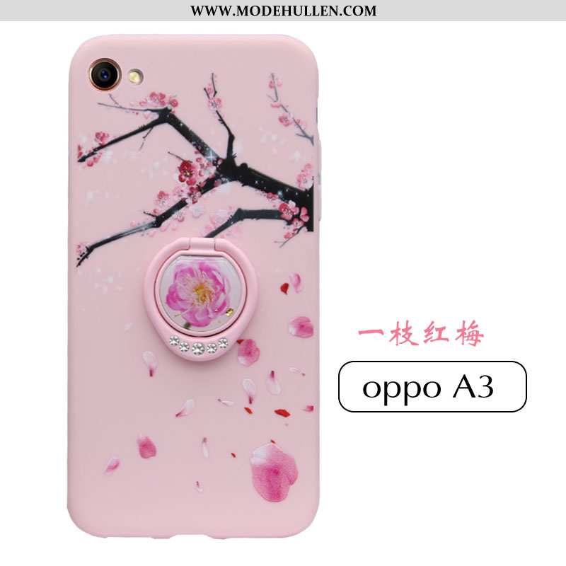 Hülle Oppo A3 Kreativ Trend Einfassung Anti-sturz Rosa Silikon