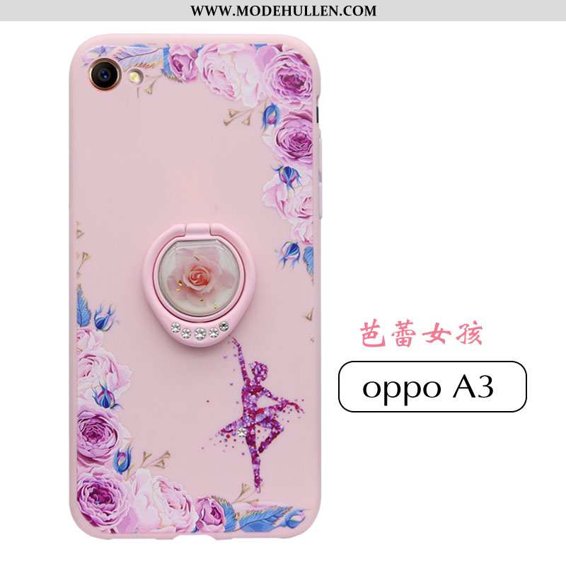 Hülle Oppo A3 Kreativ Trend Einfassung Anti-sturz Rosa Silikon