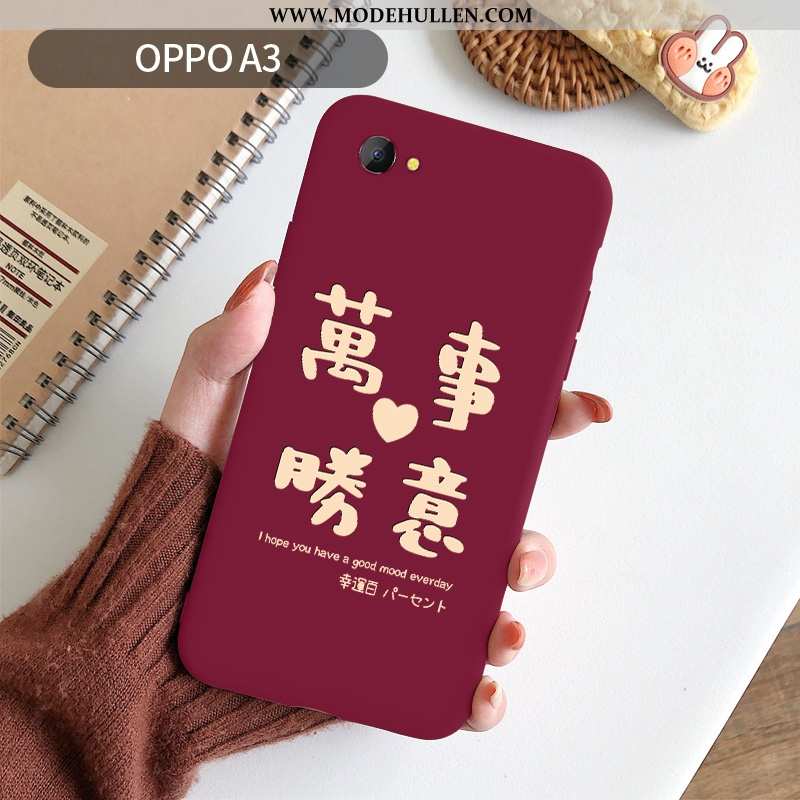 Hülle Oppo A3 Schutz Nubuck Case Kreativ Neu Rot Alles Inklusive Rote