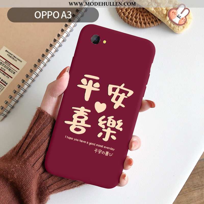 Hülle Oppo A3 Schutz Nubuck Case Kreativ Neu Rot Alles Inklusive Rote