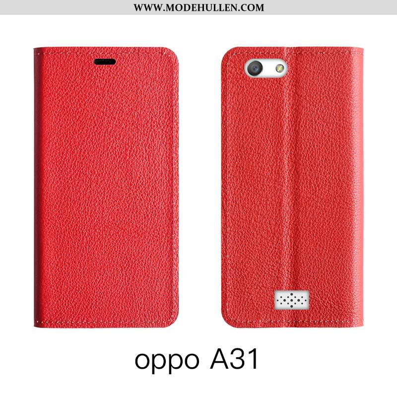 Hülle Oppo A31 Lederhülle Echt Leder Schutz Leder Case Handy Alles Inklusive Orange