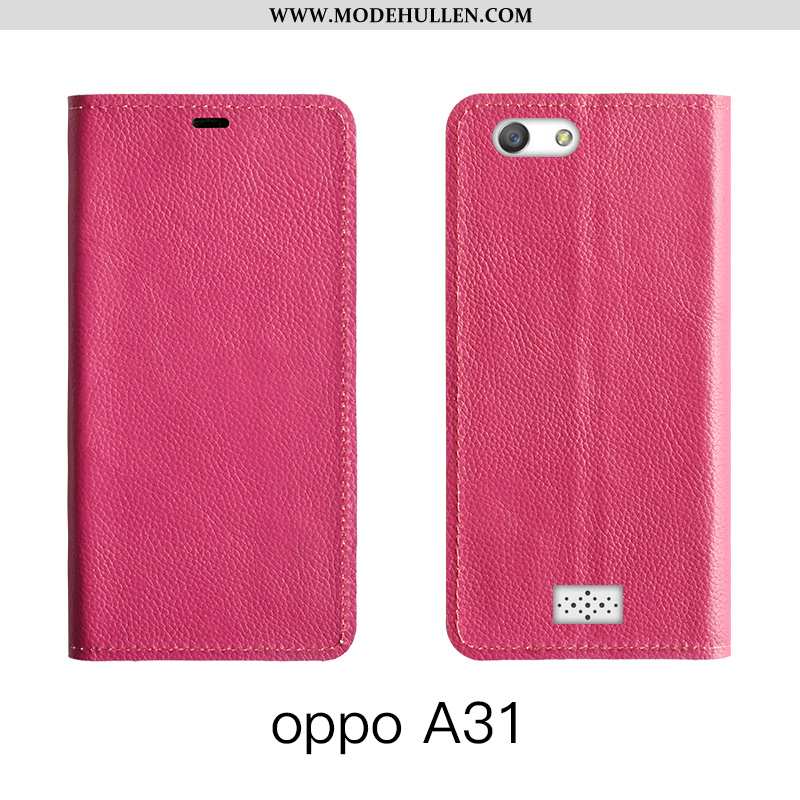 Hülle Oppo A31 Lederhülle Echt Leder Schutz Leder Case Handy Alles Inklusive Orange