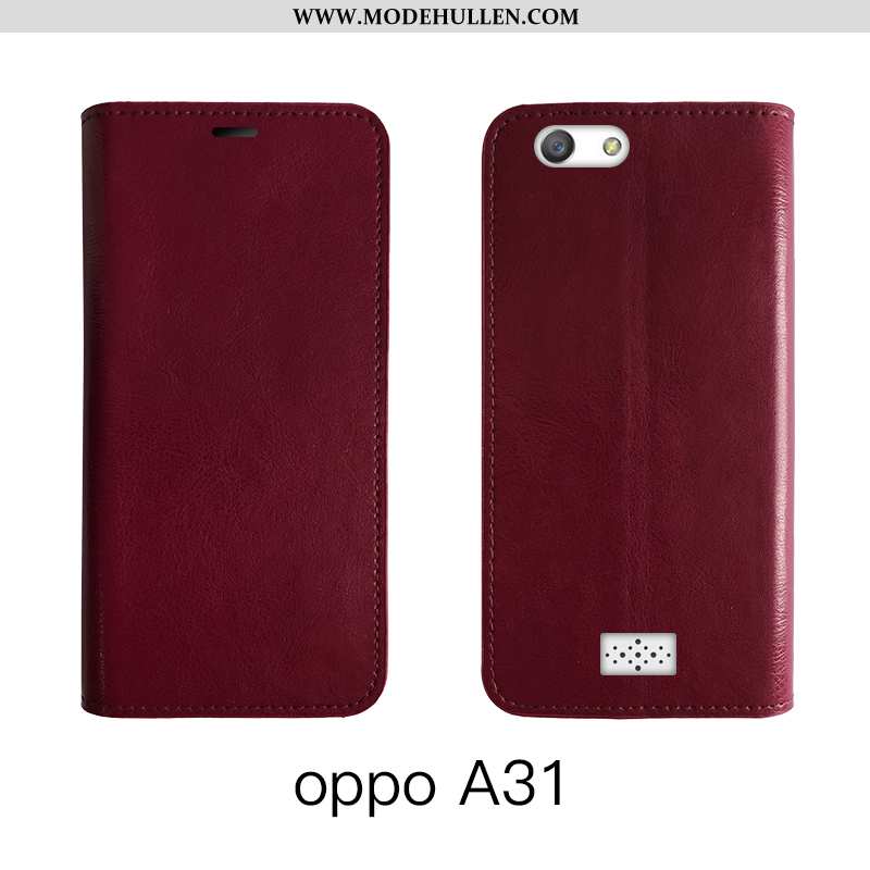 Hülle Oppo A31 Schutz Lederhülle High-end Leder Handy Anti-sturz Braun