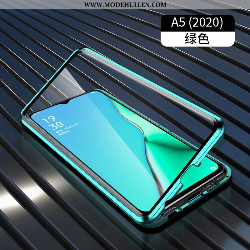 Hülle Oppo A5 2020 Glas Schutz Handy Case Alles Inklusive Doppelseitig Grün