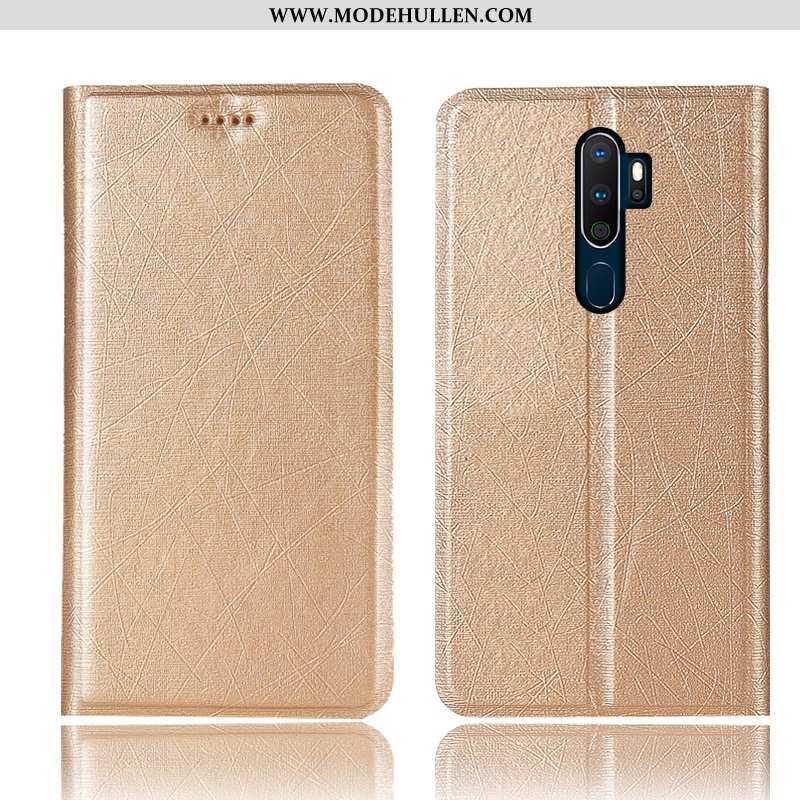 Hülle Oppo A5 2020 Lederhülle Schutz Anti-sturz Gold Alles Inklusive Handy