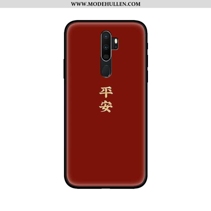 Hülle Oppo A5 2020 Nubuck Glas Liebhaber Handy Gelb Gelbe