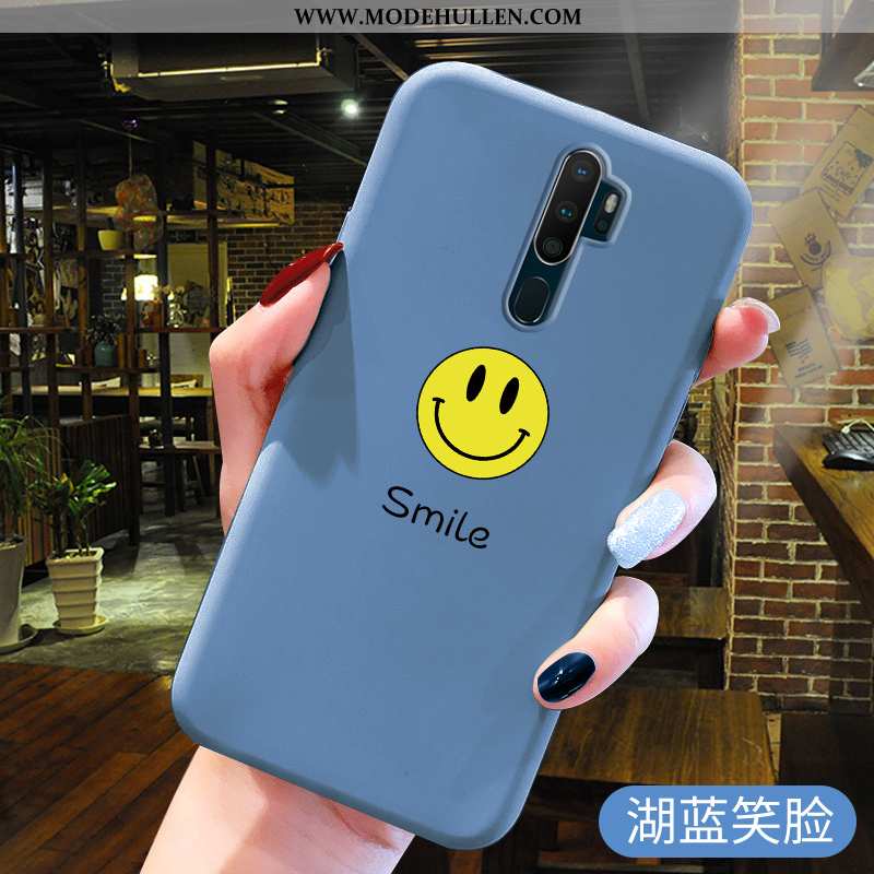 Hülle Oppo A5 2020 Weiche Silikon Case Blau Schutz Case Handy