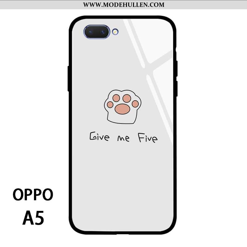 Hülle Oppo A5 Nette Silikon Katzen Anti-sturz Persönlichkeit Netto Rot Niedliche Weiße