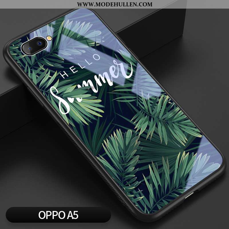 Hülle Oppo A5 Silikon Glas Netto Rot Persönlichkeit Anti-sturz Grün