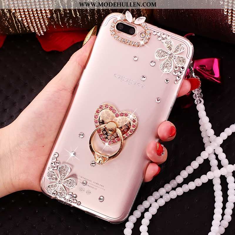 Hülle Oppo A5 Weiche Silikon Hängende Verzierungen Rosa Handy Anti-sturz