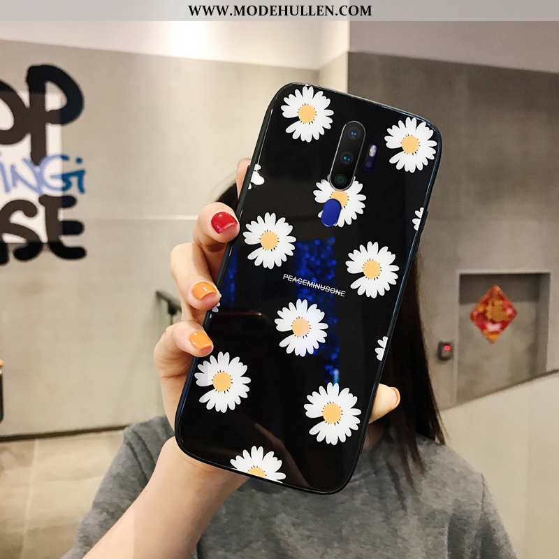 Hülle Oppo A9 2020 Glas Persönlichkeit Handy Case Grün Halterung Kosmetik