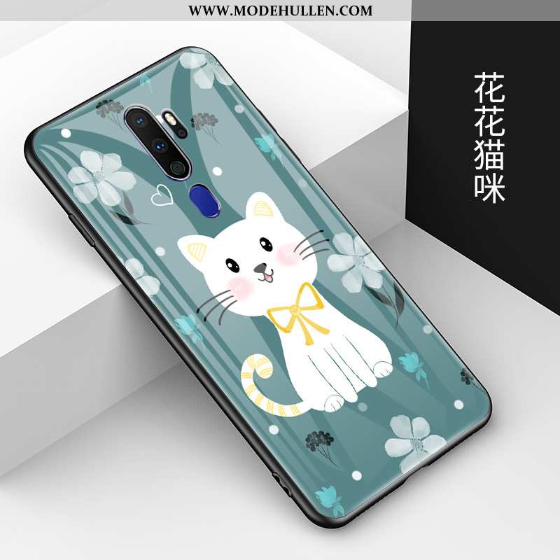 Hülle Oppo A9 2020 Kreativ Karikatur Nette Trend Liebhaber Weiche Handy Schwarz