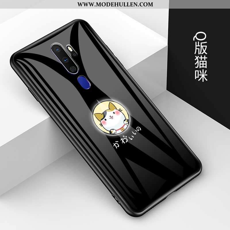 Hülle Oppo A9 2020 Kreativ Karikatur Nette Trend Liebhaber Weiche Handy Schwarz