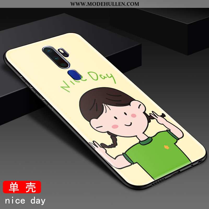 Hülle Oppo A9 2020 Kreativ Karikatur Persönlichkeit Trend Spiegel Anti-sturz Mode Gelbe