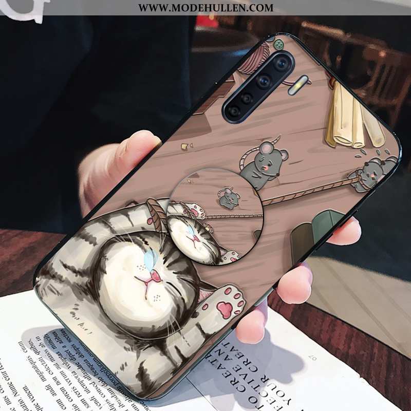 Hülle Oppo A91 Kreativ Karikatur Braun Tasche Halterung Anti-sturz Alles Inklusive