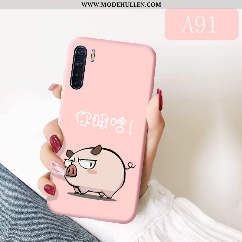 Hülle Oppo A91 Nette Trend Case Silikon Persönlichkeit Liebhaber Anti-sturz Rosa