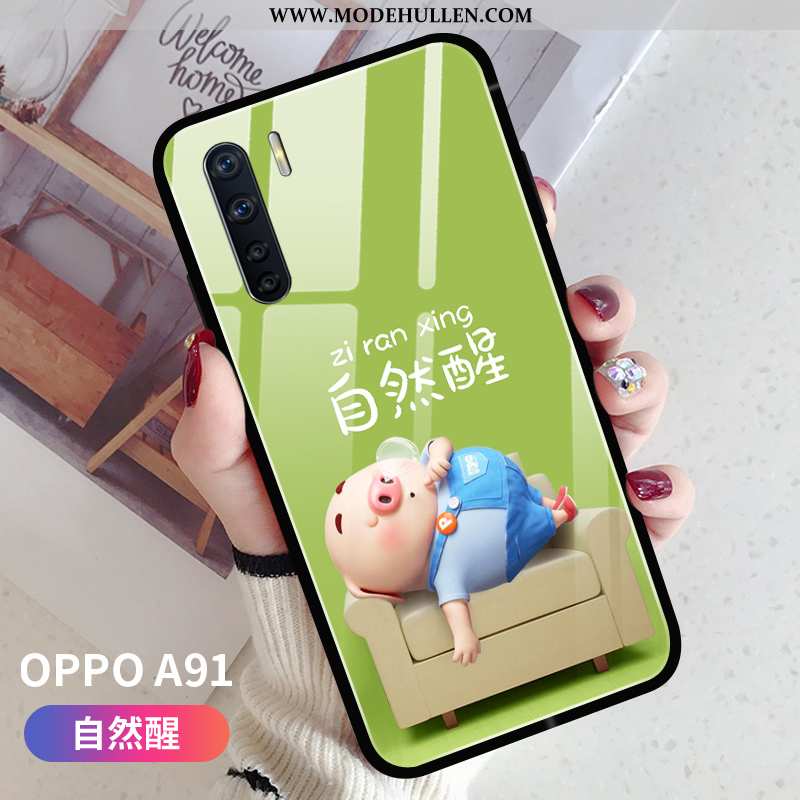 Hülle Oppo A91 Persönlichkeit Kreativ Rosa Schwer Super Mini Silikon