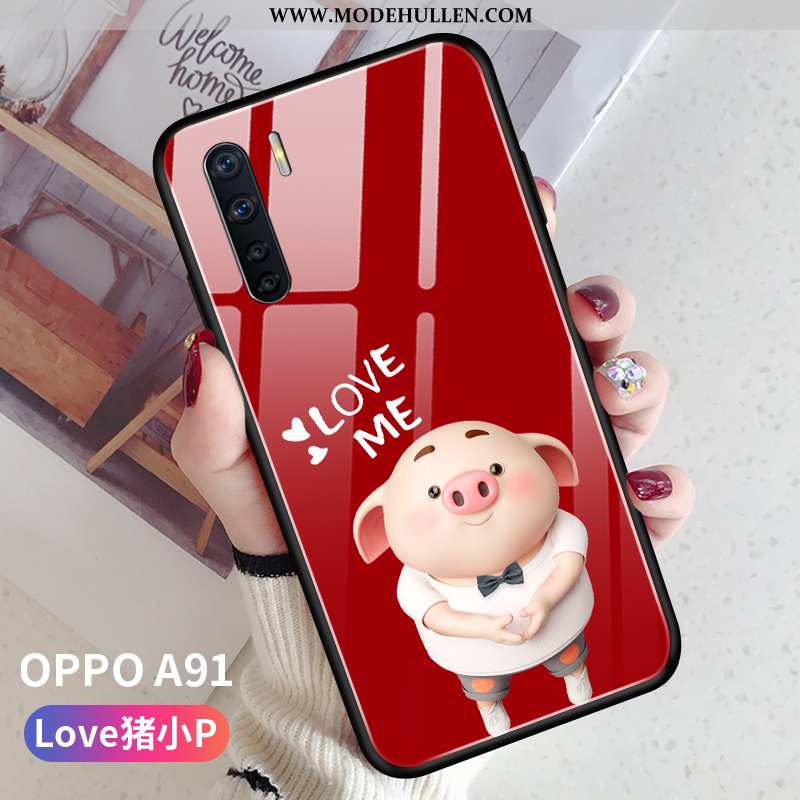 Hülle Oppo A91 Persönlichkeit Kreativ Rosa Schwer Super Mini Silikon