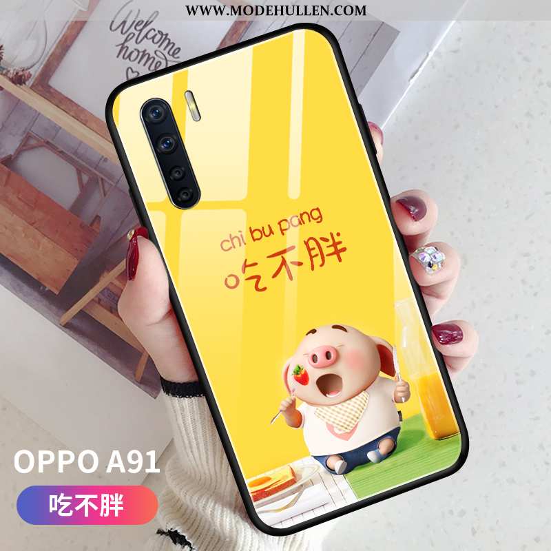 Hülle Oppo A91 Persönlichkeit Kreativ Rosa Schwer Super Mini Silikon