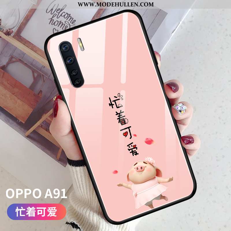 Hülle Oppo A91 Persönlichkeit Kreativ Rosa Schwer Super Mini Silikon