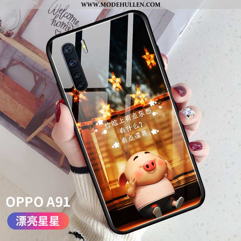 Hülle Oppo A91 Persönlichkeit Kreativ Rosa Schwer Super Mini Silikon