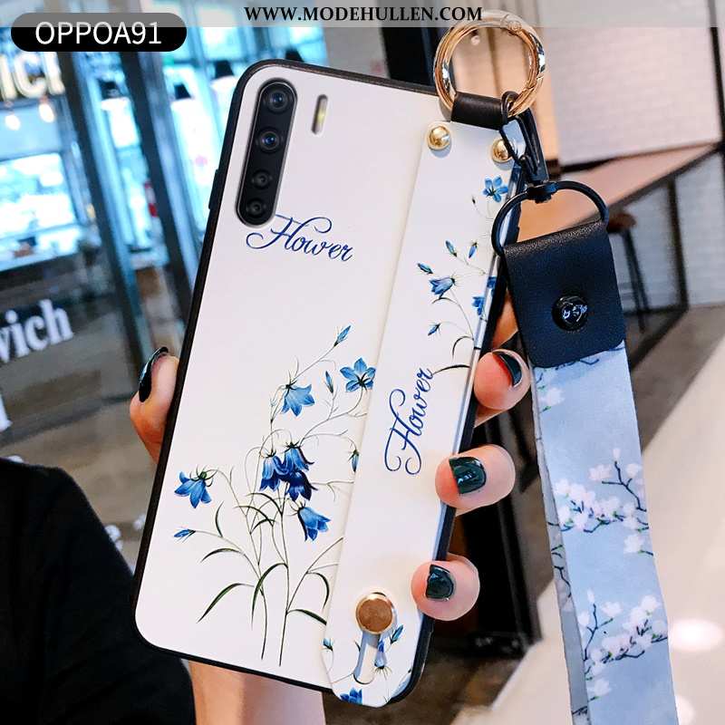 Hülle Oppo A91 Schutz Persönlichkeit Weiche Liebhaber Silikon Case Handy Blau