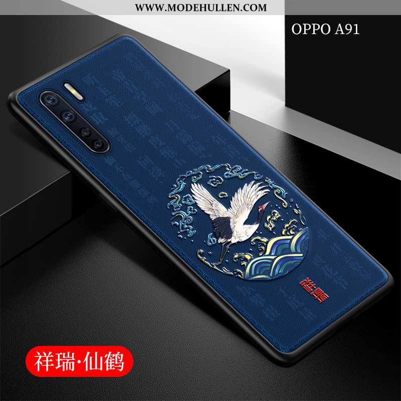 Hülle Oppo A91 Schutz Trend Schwarz Dünne Chinesische Art Super Weiche