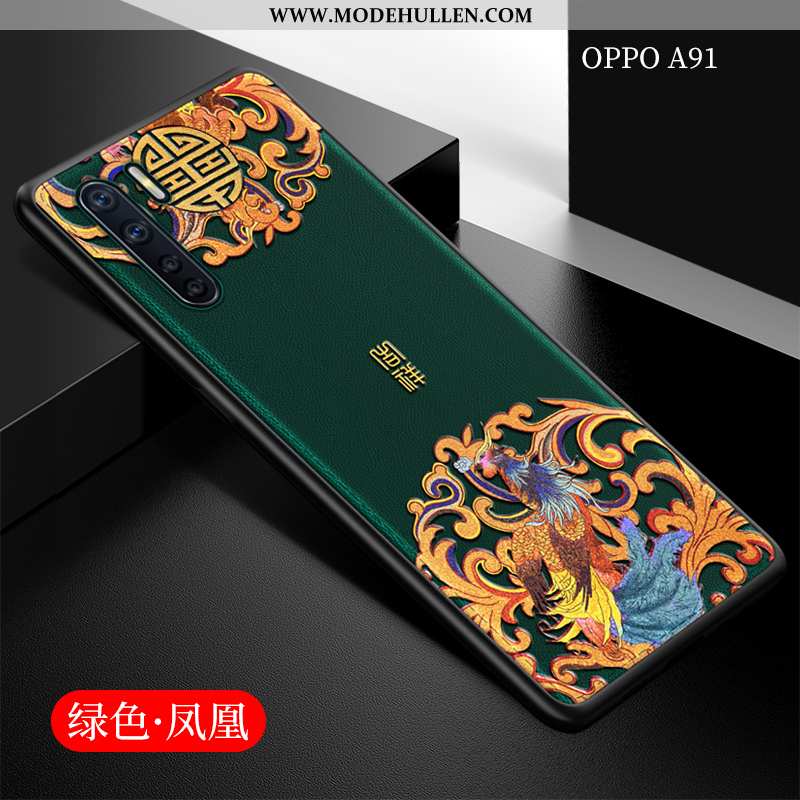 Hülle Oppo A91 Schutz Trend Schwarz Dünne Chinesische Art Super Weiche