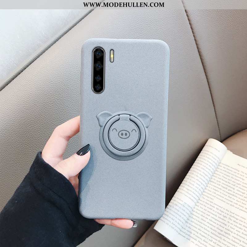 Hülle Oppo A91 Silikon Nubuck Weiche Case Blau Trend