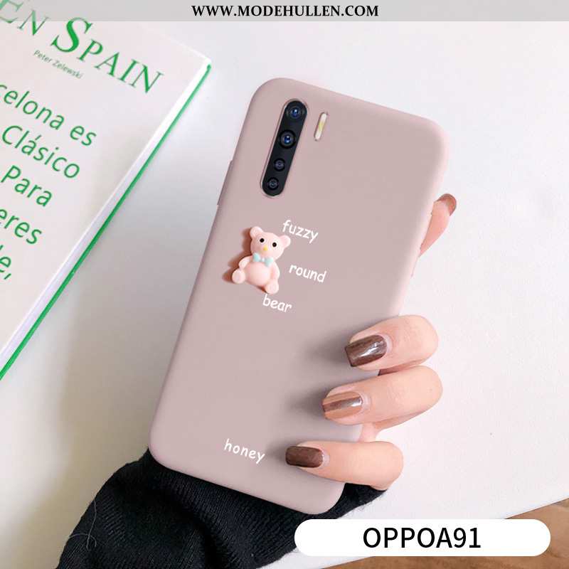 Hülle Oppo A91 Trend Super Schutz Bär Grün Nubuck