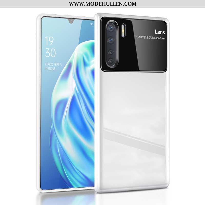 Hülle Oppo A91 Trend Super Weiß Liebhaber High-end Schwarz Glas Weiße