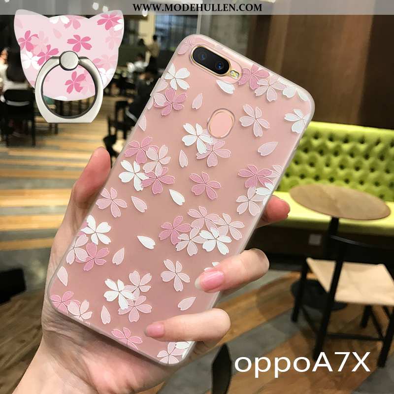 Hülle Oppo Ax7 Hängende Verzierungen Karikatur Einfach Mini Super Handy Transparent Rosa