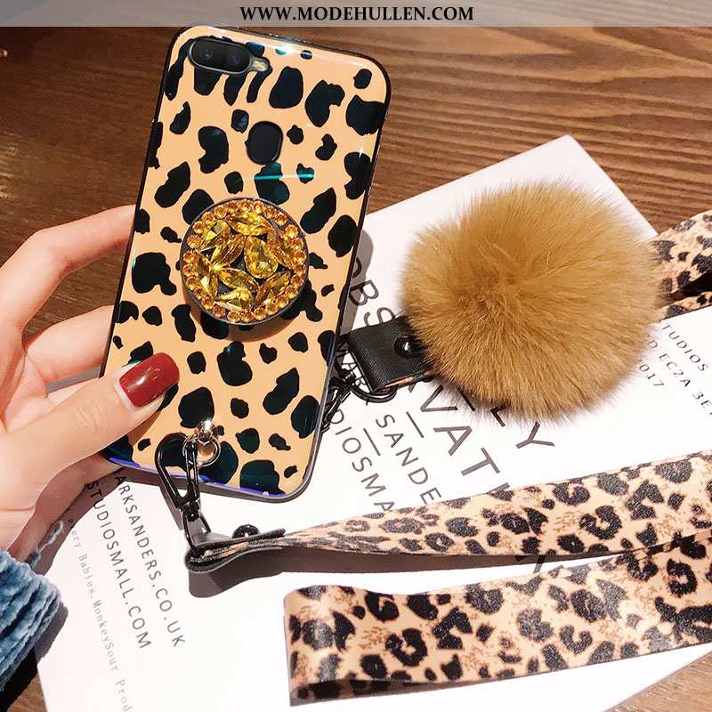 Hülle Oppo Ax7 Schutz Plüsch Leopard Muster Anti-sturz Trend Schwarz