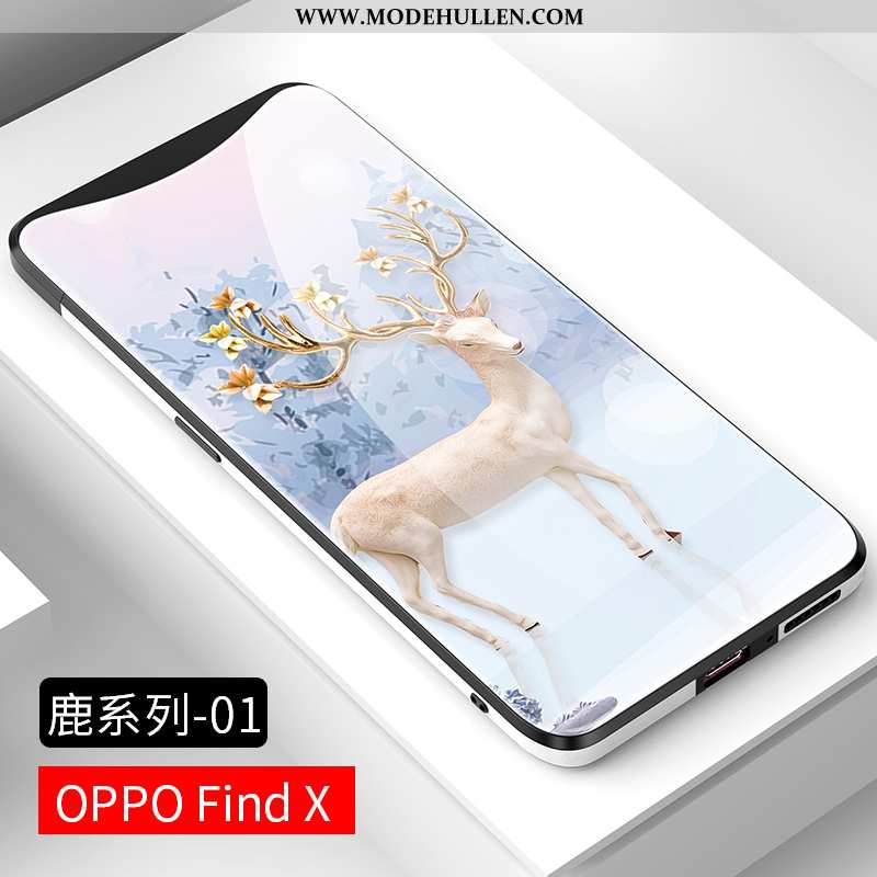 Hülle Oppo Find X Dünne Schutz Blau Leichtgewicht Handy Kreativ Glas