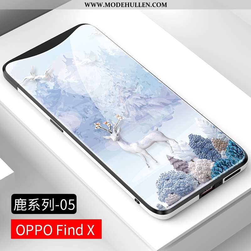 Hülle Oppo Find X Dünne Schutz Blau Leichtgewicht Handy Kreativ Glas