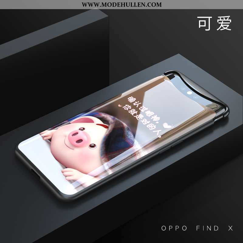 Hülle Oppo Find X Glas Weiche Case Handy Anti-sturz Einfassung Khaki