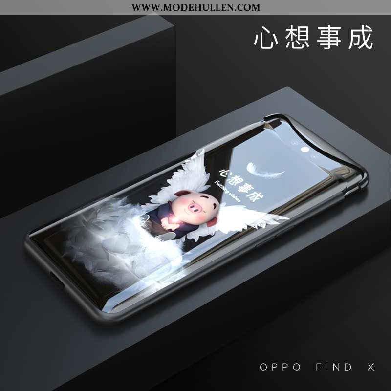 Hülle Oppo Find X Glas Weiche Case Handy Anti-sturz Einfassung Khaki