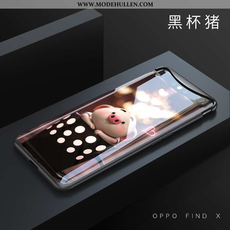 Hülle Oppo Find X Glas Weiche Case Handy Anti-sturz Einfassung Khaki
