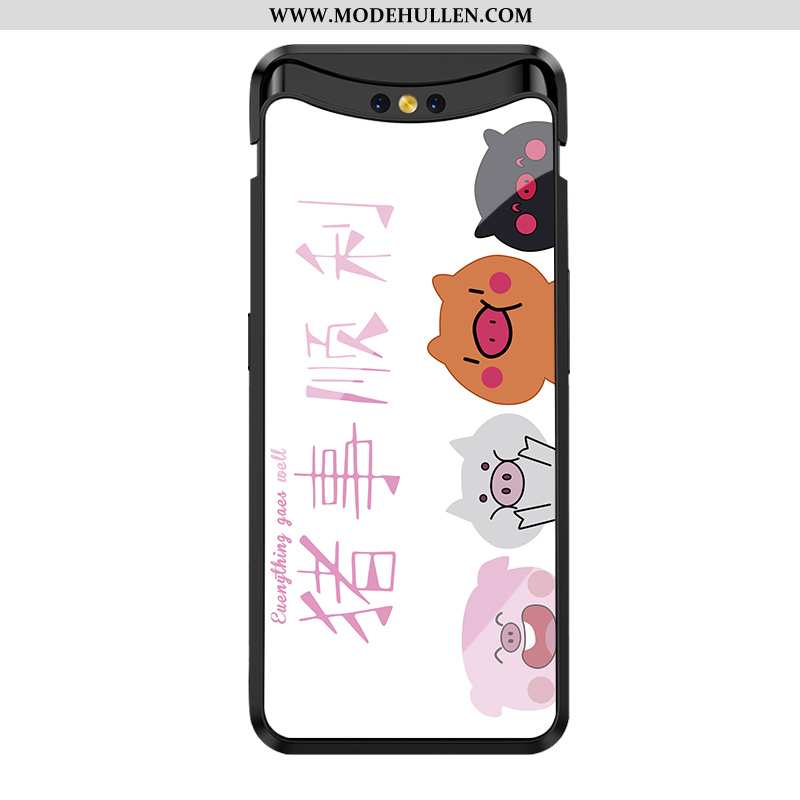 Hülle Oppo Find X Karikatur Nette Weiß Liebhaber Glas Herz Weiße