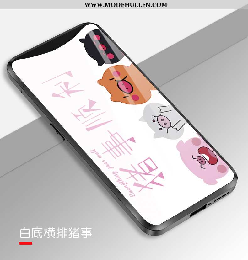 Hülle Oppo Find X Karikatur Nette Weiß Liebhaber Glas Herz Weiße