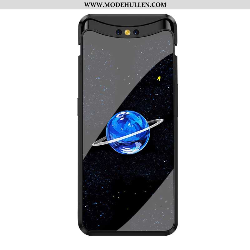 Hülle Oppo Find X Persönlichkeit Kreativ Glas Liebhaber Retro Handy Alles Inklusive Schwarz