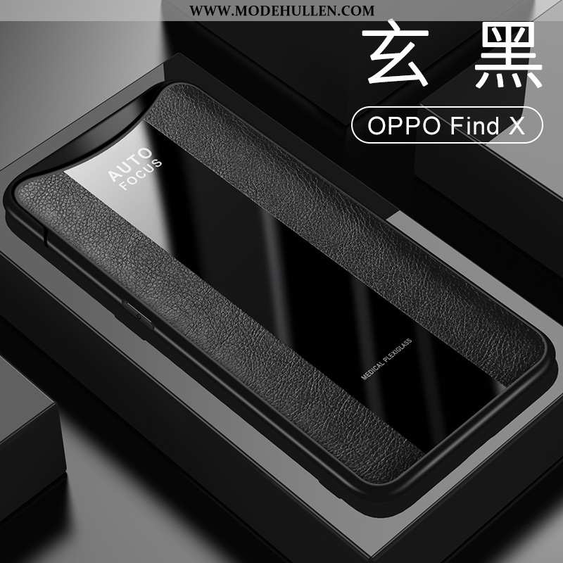 Hülle Oppo Find X Schutz Lederhülle Business Magnetismus Schwarz Anti-sturz